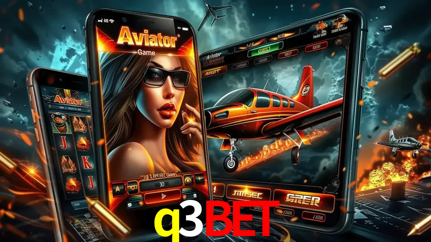 O popular jogo de apostas Aviator exibido em vários celulares e tablets, mostrando a interface emocionante e a ação de voo disponíveis para jogar agora no q3bet.